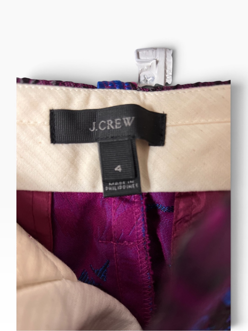 J.Crew Garden Pants Midnight Floral Jacquard Cropped Ankle Pants Size 4 - Picture 4 of 7